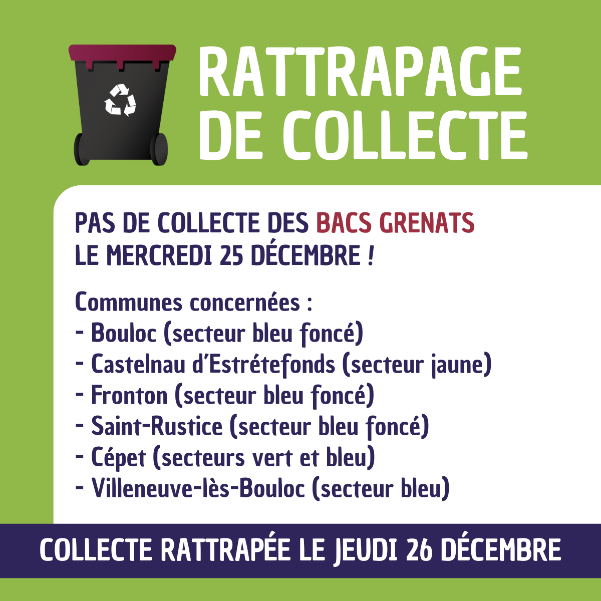 Rattrapage Collecte OM l Jour férié